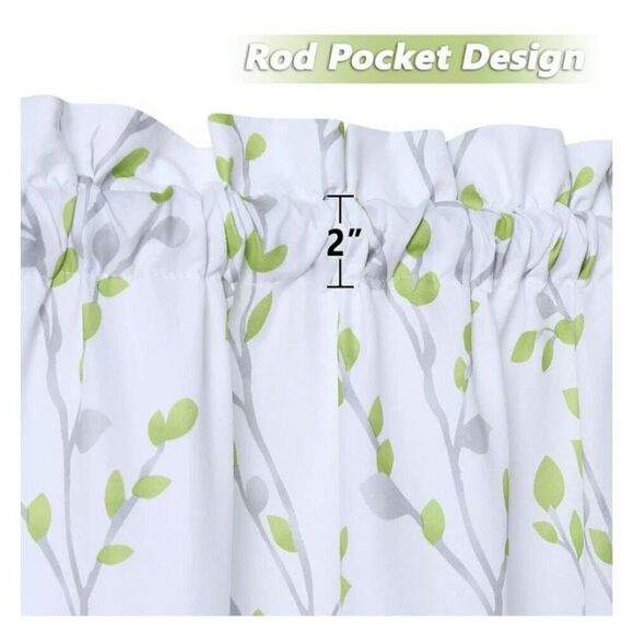 NEW 1 Curtain Valance 15x54” Floral Leaf Window Light Filtering - Picture 2 of 4